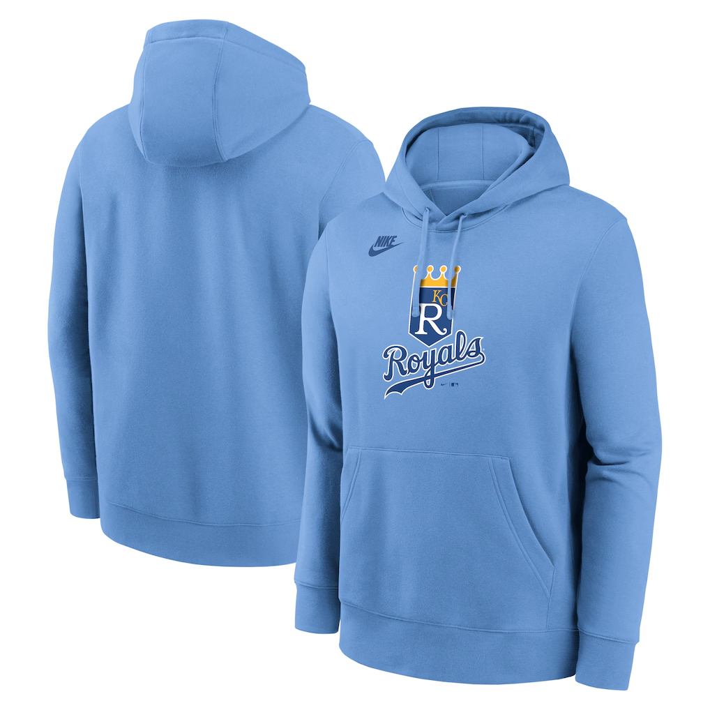 Men's Kansas City Royals Light Blue Cooperstown Collection Pullover Hoodie
